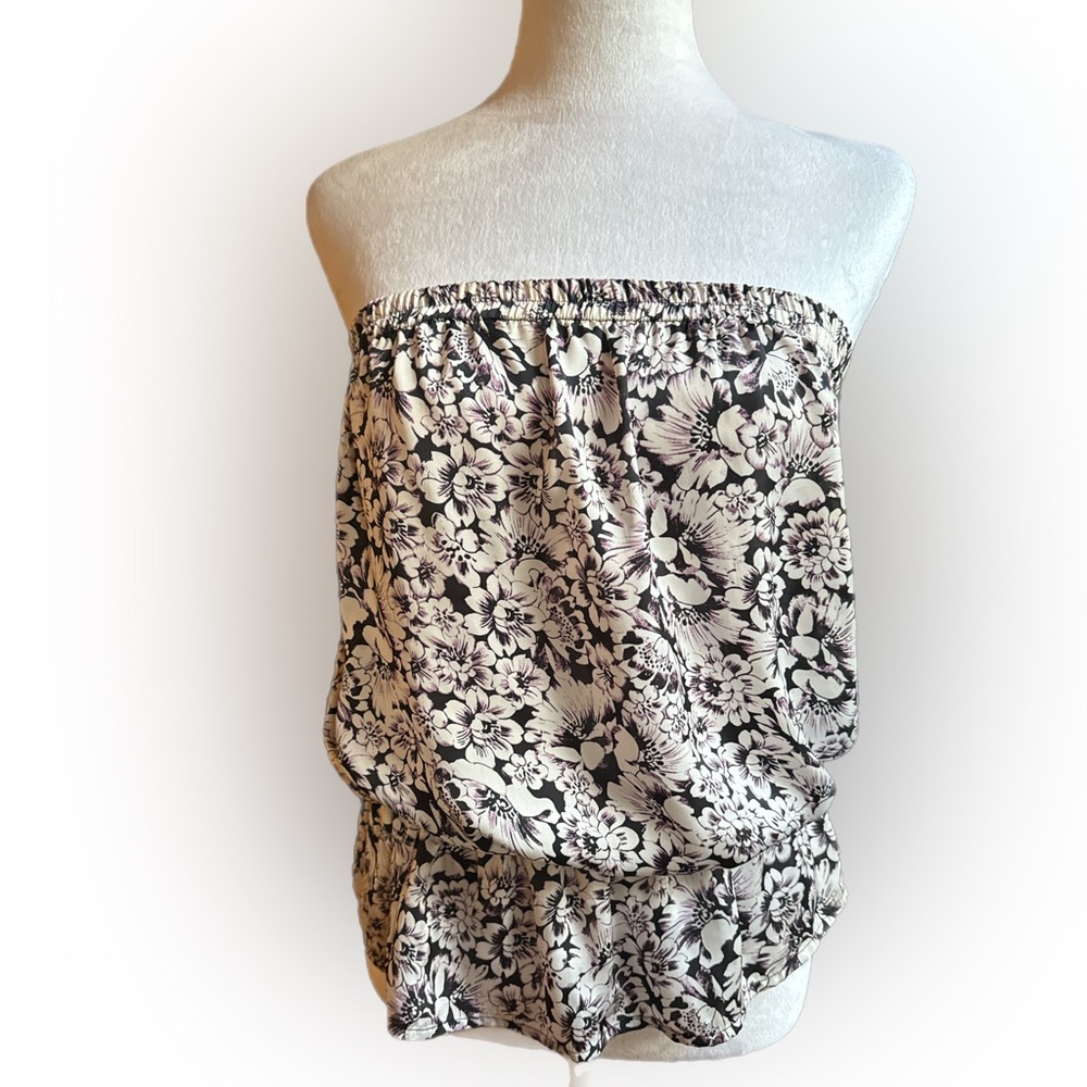 The limited silky strapless top / blouse -size S